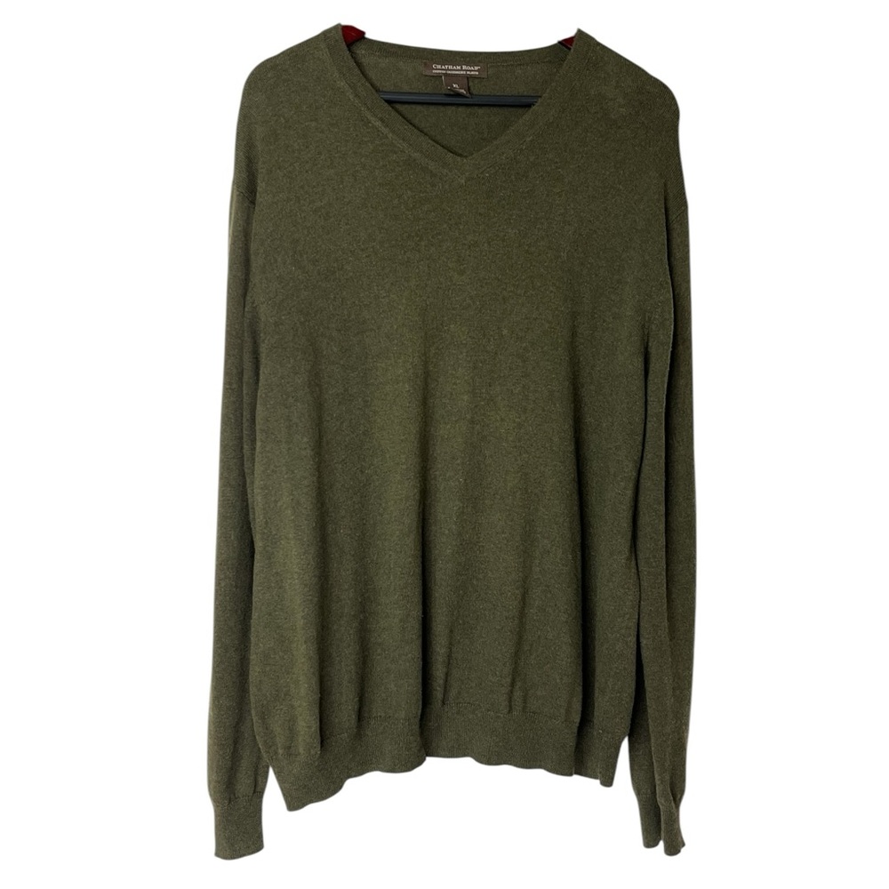 Chatham Road Sweater Men’s Size XL Olive‎ Green Cotton Cashmere Blend